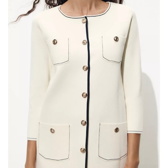 NWT Long Two Tone Designer Cardigan S. L - Picture 3 of 8